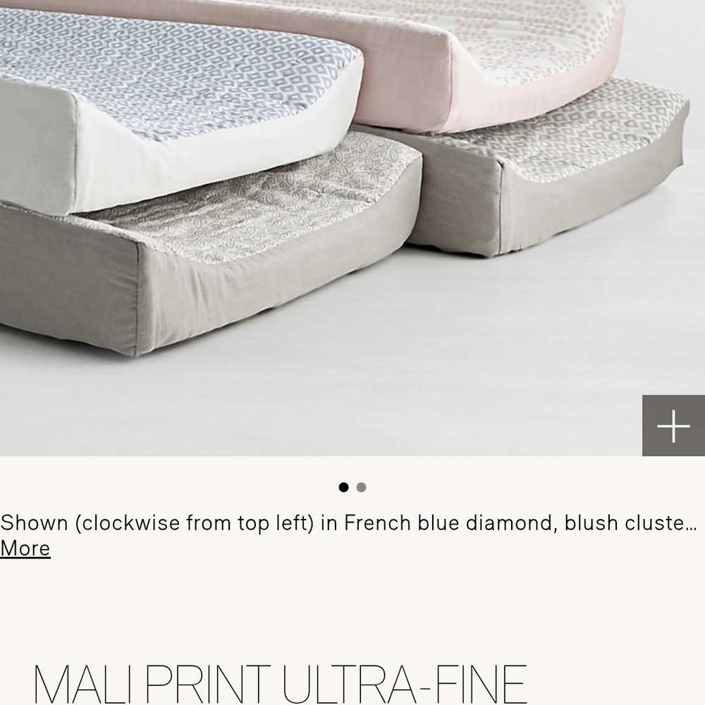 RH Hardware Mali Print Ultra-Fine Changing Pad Cover- Gray